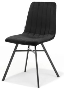 Eetkamerstoel - Dex - stof Velours zwart