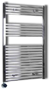 Sanicare elektrische design radiator 60x112cm wit met thermostaat links chroom