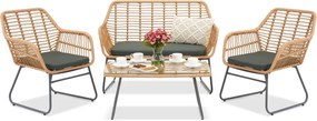 Kreta Garden Point beige technorattan tuinmeubelen