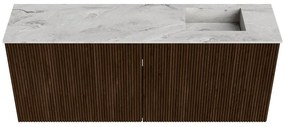 Mondiaz Joya DLux 100cm toiletmeubel walnut met wastafel faye rechts zonder kraangat glace