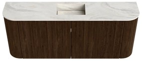 Mondiaz Joya DLux 105cm toiletmeubel ronding links/rechts walnut met wastafel faye midden zonder kraangat ostra