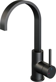 Brauer Stripe wastafelkraan met draaibare platte uitloop model A zwart mat