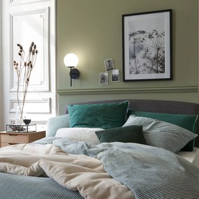 Wandlamp in metaal en opaline glas, Atea