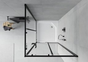 Mexen Rio vierkante douchecabine 90 x 90 cm, transparant, zwart + douchebak, wit - 860-090-090-70-00-4510