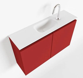 Mondiaz Ture 80cm toiletmeubel fire met wastafel talc midden 1 kraangat