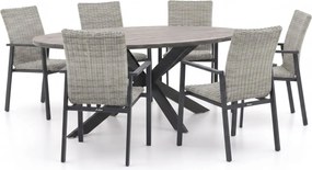+ 10% kassakorting | Diningset Manifesto | 6 personen polywood | Tuinset stapelbaar | 7-delig | Kees Smit Tuinmeubelen