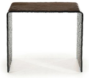 By-Boo Ripple Glazen Bijzettafel Retro Bruin - 50 X 45cm.