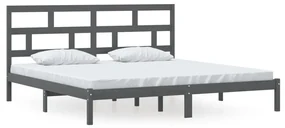 vidaXL Bedframe massief grenenhout grijs 200x200 cm