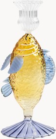 Handgemaakte kaarshouder Fish van borosilicaatglas
