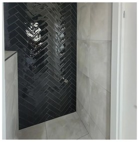 Hoogglans Wandtegel 7.5x30 Cm Cifre Colonial Black Brillo