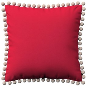 Dekoria Kussenhoes Wera met pompons, rood 45 x 45 cm