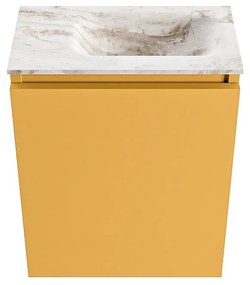 Mondiaz Ture DLux toiletmeubel 40cm ocher met wastafel frappe rechts zonder kraangat