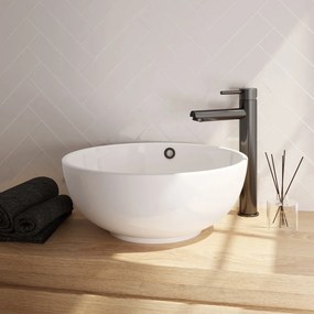 Brauer Stripe verhoogde wastafelkraan model A met ColdStart gunmetal geborsteld PVD