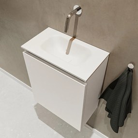 Mondiaz Ture 40cm toiletmeubel linen met wastafel talc midden geen kraangat