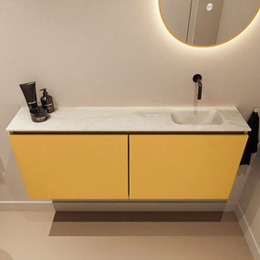 Mondiaz Ture DLux toiletmeubel 120cm ocher met wastafel ostra rechts zonder kraangat