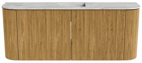 Mondiaz Joya DLux 105cm toiletmeubel ronding links/rechts oak met wastafel faye midden 1 kraangat glace
