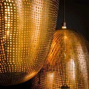 Getrapte Hanglamp Brons Met Gaatjes