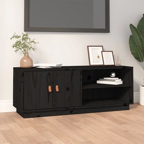 vidaXL Tv-meubel 105x34x40 cm massief grenenhout zwart