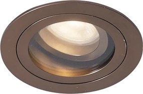 Moderne inbouwspot donker brons draai- en kantelbaar IP44 - Chuck