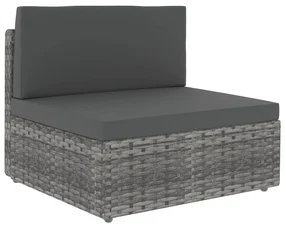 vidaXL 12-delige Loungeset met kussens poly rattan grijs