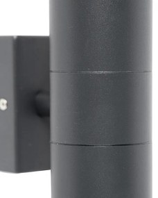 Buitenwandlamp donkergrijs 2-lichts IP44 - Duo