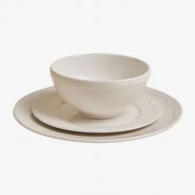 Servies Van 12 Stuks In New Bone China Oritia Wit - Sklum