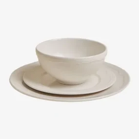 Servies Van 12 Stuks In New Bone China Oritia Wit - Sklum