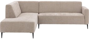 Goossens Zitmeubel Key West bruin, stof, 2-zits, modern design met ligelement links