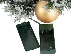 Kerst krans wit met goud 45cm incl. LED met timer - Jack