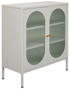 Kare Design Naxos Kastje Met Ribbelglas Off White - 80x35x90cm.