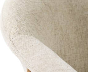 GARDA crème beige (stof Harmony 110) / natuurlijk eiken - GESTOFFEERDE STOEL VOOR WOONKAMER/EETKAMER