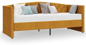 vidaXL Slaapbank met USB fluweel bruin 90x200 cm