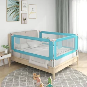vidaXL Bedhekje peuter 200x25 cm stof blauw