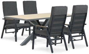 Tuinset 4 personen 181 cm Aluminium Grijs Lifestyle Garden Furniture Marseille/Palermo