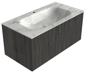 Mondiaz Kurve-dlux 90cm badmeubel shadow met 1 lade en wastafel big small midden 1 kraangat opalo