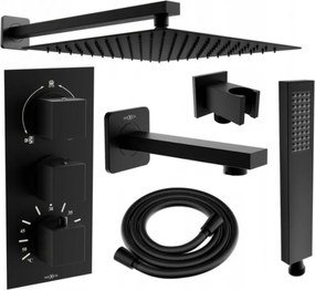 Mexen Cube DR02 ingebouwde bad-douche set met regendouche 30 cm, zwart - 77503DR0230-70