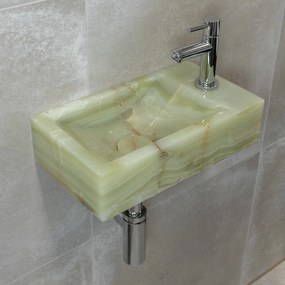 Saniclear Green Onyx fonteinset met rechte kraan in chroom