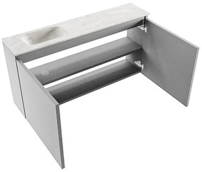 Mondiaz Ture DLux toiletmeubel 100cm plata met wastafel ostra links met kraangat