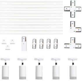 Modern railsysteem met 5 Spot / Opbouwspot / Plafondspots wit 1-fase - Iconic Jeana GU10 Scandinavisch Binnenverlichting Lamp