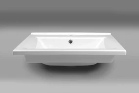 Aqualine Zuno keramische wastafel 55cm wit