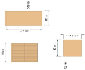 Gliss Design Hybris badmeubel met ribbelfront 60cm walnut met mat witte wastafel met 1 kraangat Lako