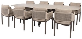 4 Seasons Outdoor Savanne tuinset met Prado tafel 300 cm Tuinstoel   bruin weerbestendig