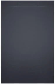 Riho Isola Douchevloer 100x80x3cm Kunstmarmer Leisteen structuur mat antraciet D007005080