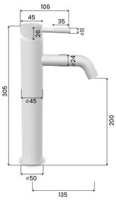 Saniclear Plus Curved hoge wastafelkraan verouderd messing