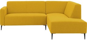 Goossens  Key West geel, stof, 2-zits, modern design met ligelement rechts