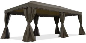Bruin tuinpaviljoen met muskietennet Valencia 3x6 m Garden Point