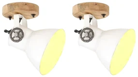 vidaXL Wand-/plafondlampen industrieel 2 st E27 20x25 cm wit