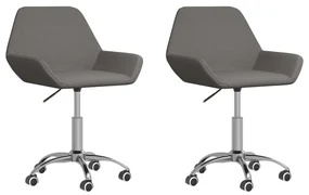 vidaXL Eetkamerstoelen draaibaar 2 st stof donkergrijs