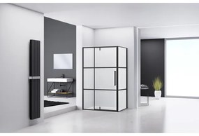 Van Rijn Products ST04 Douchecabine - 118x100x200cm - helder glas - dikte 6mm - zwart ST04350100120KP