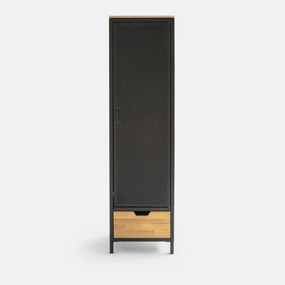 Kast in metaal en eik, 1 deur en 1 lade Agama
